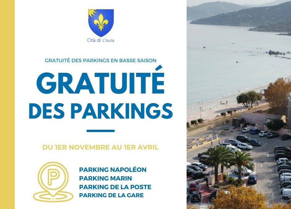 Gratuité des parkings en période hivernale