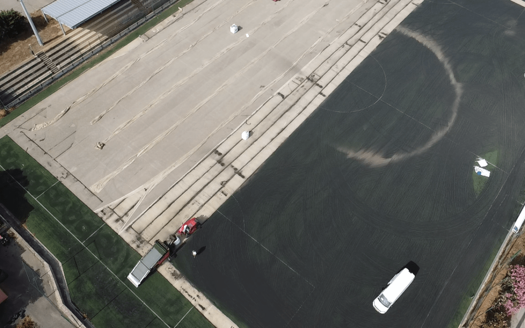 Travaux du stade Jacques Ambrogi à L’Isula