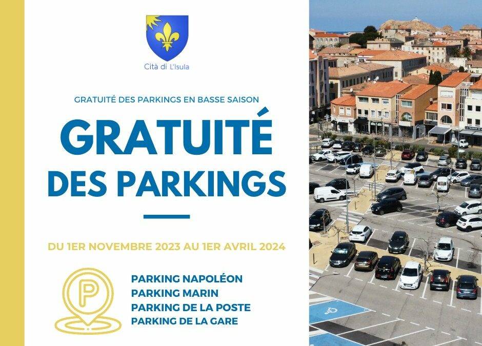 Gratuité des parkings en période hivernale