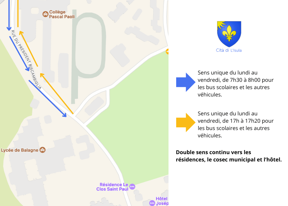 Circulation sur l’Avenue Paul Bisgambiglia en période scolaire