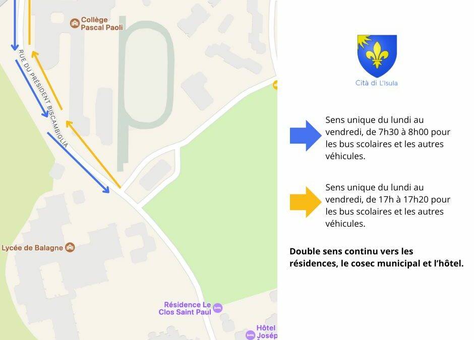 Circulation sur l’avenu Bisgambiglia en période scolaire