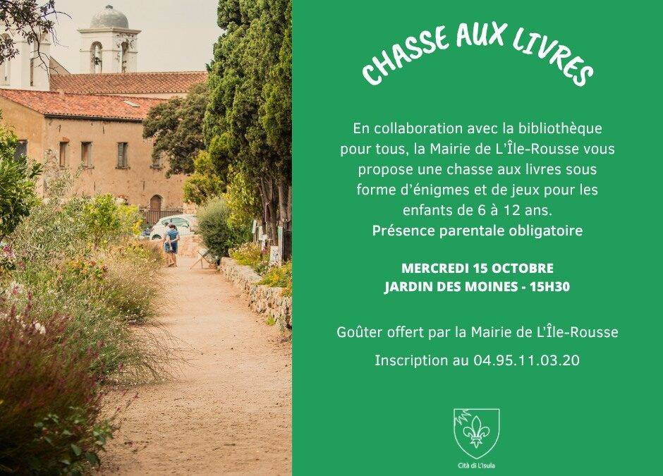 Chasse aux livres au jardin des Moines