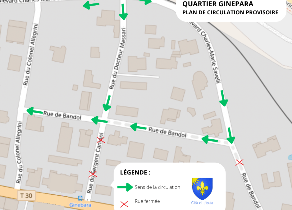Expérimentation d&rsquo;un nouveau plan de circulation dans le quartier Ginepara